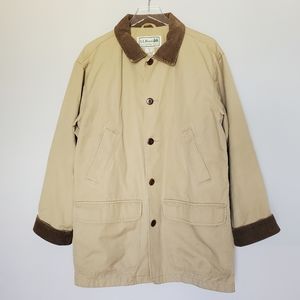 L.L. Bean Cotton Canvas Chore Barn Field Outdoor Corduroy Collar Jacket Coat